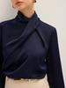 2025 Women's Winter Solid Color Stand Collar Long Sleeve Shirt - New Arrival