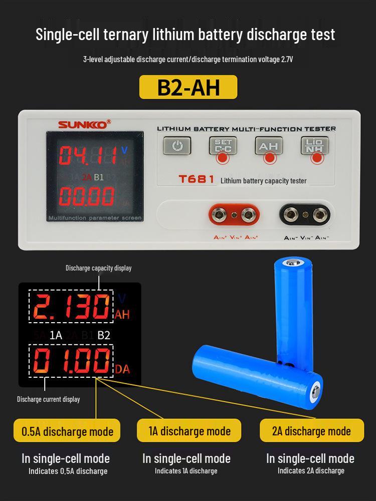 T-681 Lithium Battery Tester for 18650, 84V Voltage & Ternary Lithium Iron Phosphate Discharge Detection.