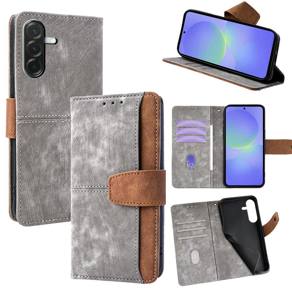 For Samsung Galaxy A36 5G Case RFID Blocking Color Splicing PU Leather Wallet Phone Cover