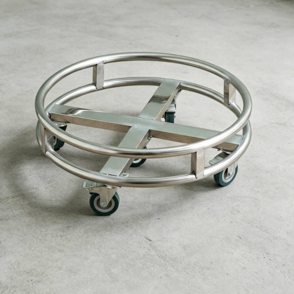 Stainless Steel Soup Bucket Cart Wheeled Insulated Trolley Food Service