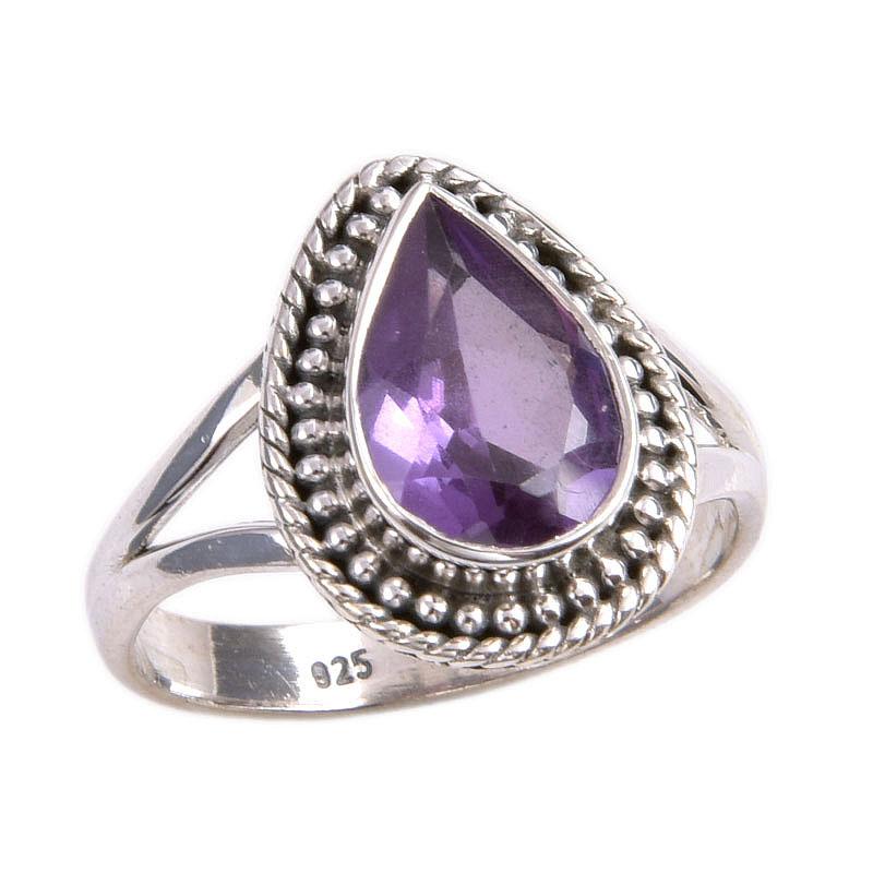 Natural Alexandrite Gemstone 925 Solid Sterling Silver Jewelry Ring S.7.5 k4A59