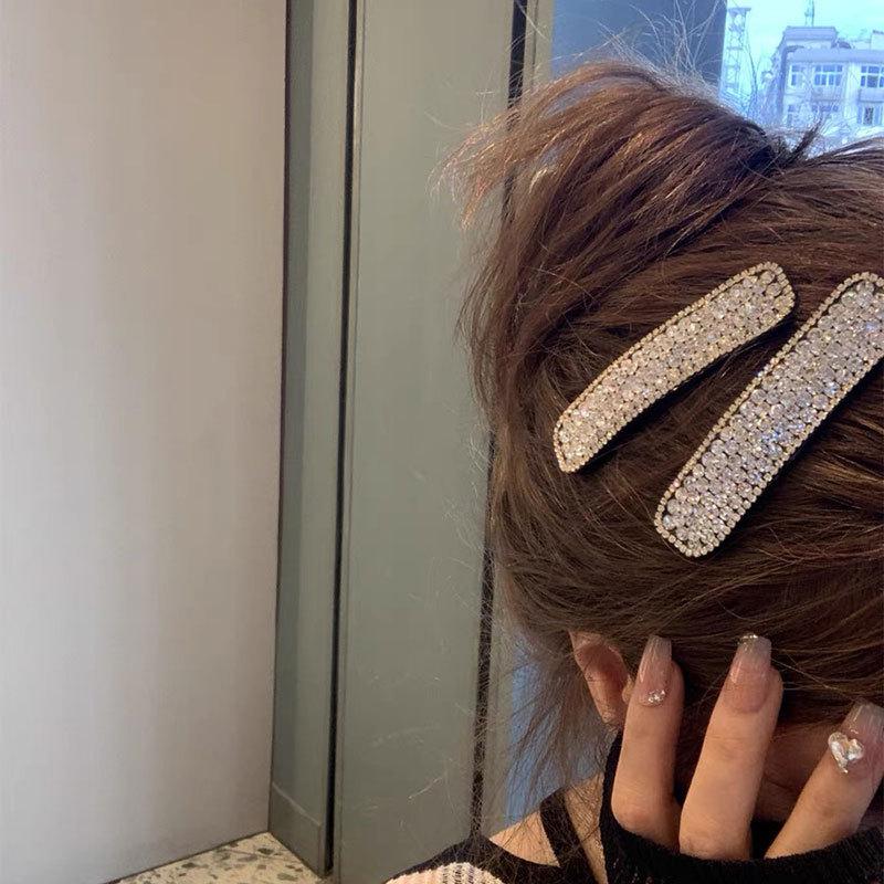 New Rhinestone Super Flash Simple BB Clip Full Rhinestone Bangs Clip Adult Side Clip Back Hair Clip