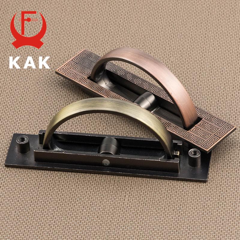 KAK Vintage Tatami Hidden Door Handles Zinc Alloy Recessed Flush Pull Cover Floor Cabinet Handles Furniture Handles Hardware