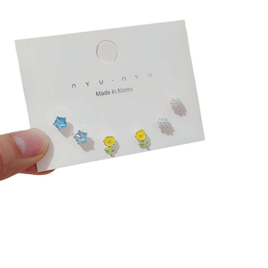 Spring Fresh Versatile Exquisite Earrings Set for Women - Trendy Fashion Niche Design