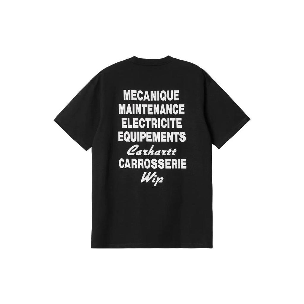 Carhartt WIP Letter Print Crew Neck Slim Fit Straight Cut Short Sleeve T-Shirt Men T-Shirts Black I032880-89-XX