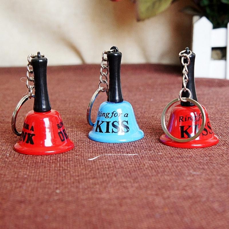 Fun Stress Relieving Bell Metal Keychain Mini Hand Cranked Printing Bell Pet Pendant Children's Toys Kindergarten Rewards Gifts