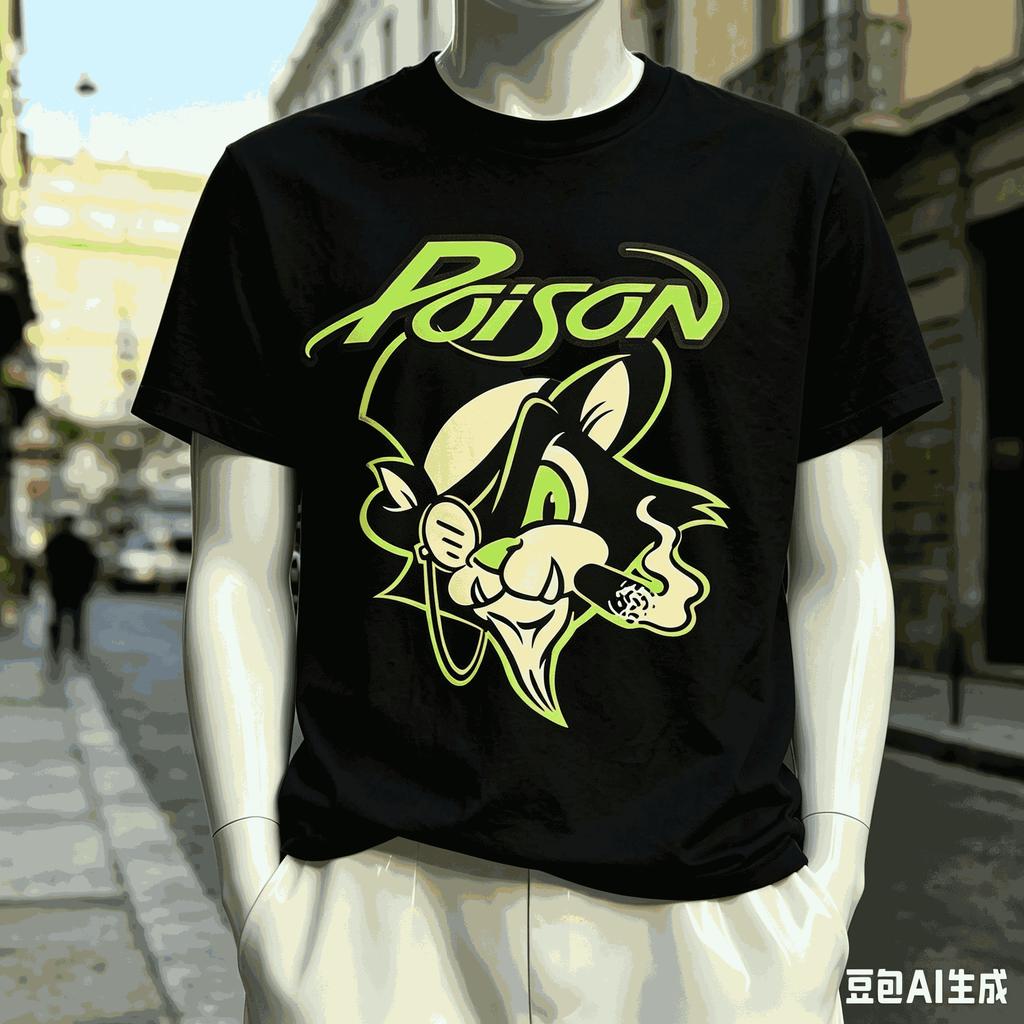 Poison Band World Tour T Shirt Unisex Unisex Fashion Vintage Hip Hop Streetwear Male Tshirts Oversized Unisex Harajuku Hip Hop Soft