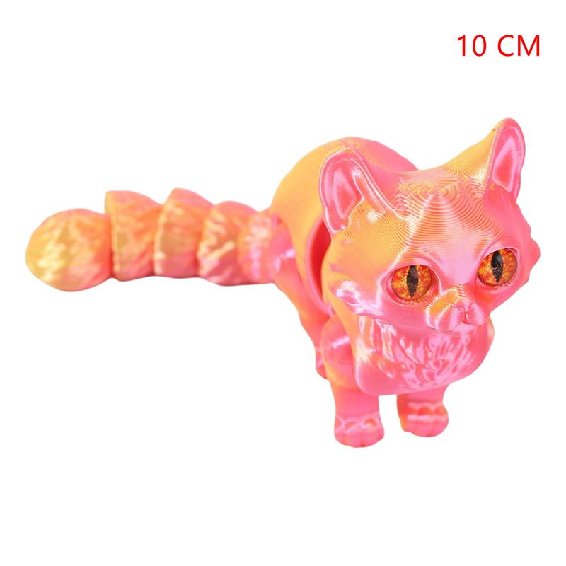 3D Printed Articulated Cute Cats Home Room Car Decorations Desktop Decorations Cartoon Simulated Cats Model Ornament Gifts