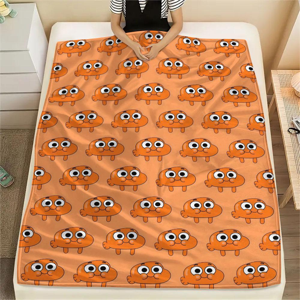 Darwin Watterson Printed Flannel Blanket, soft throw for bedroom sofa, washable, fan merchandise, great gift.