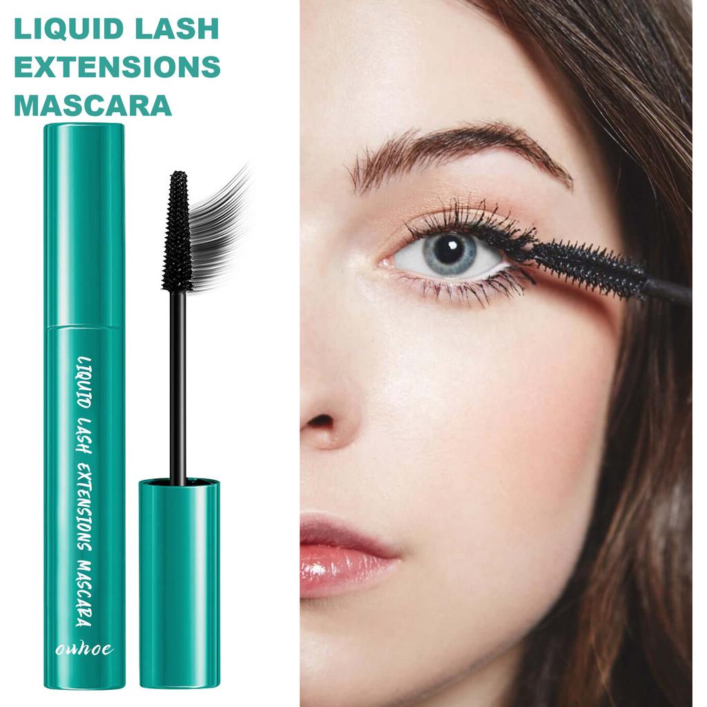 OUHOE Thrive Flüssig-Mascara, wasserfest, wischfest, natürlich, nicht klumpend, volumenverleihend, verlängernd, langanhaltend (Dickes Schwarz)