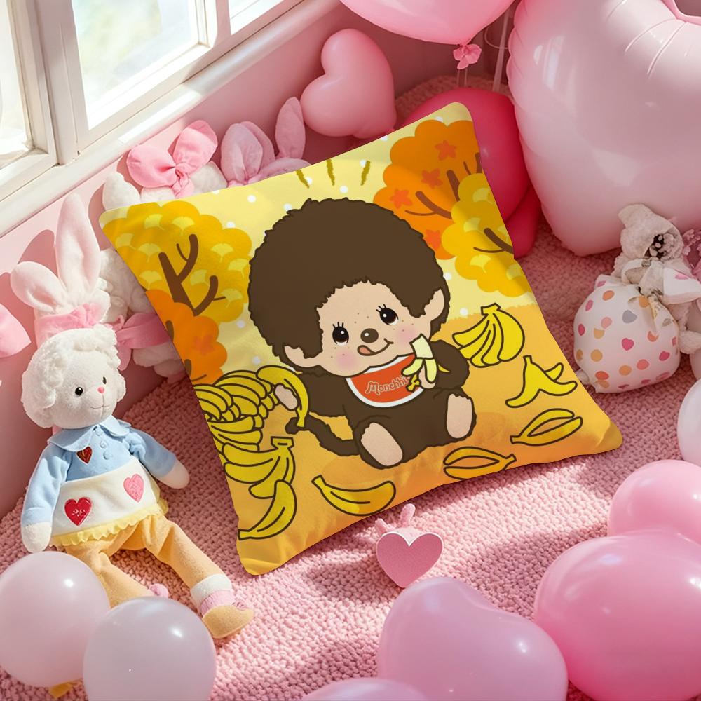 M-MonchhIChisS Cartoon Cushion Cover Pattern Printed Pillowcase for Living Room Sofa Cushion Cover & Bedroom Decor