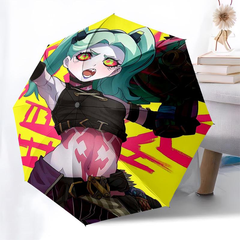 1pz Ombrello da Esterno con Design di Personaggio Anime - Apertura/Chiusura Automatica, Design Portatile a 3 Pieghe, Telaio in Ferro a 8 Stecche - Regalo Perfetto per i Fan, T