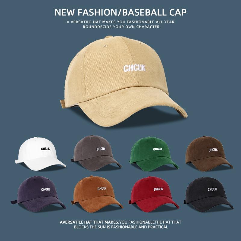 Vintage Versatile Embroidered Peaked Cap Children Wide Eaves Big Head Circumference Show Face Small Soft Top Shade Baseball Cap Men