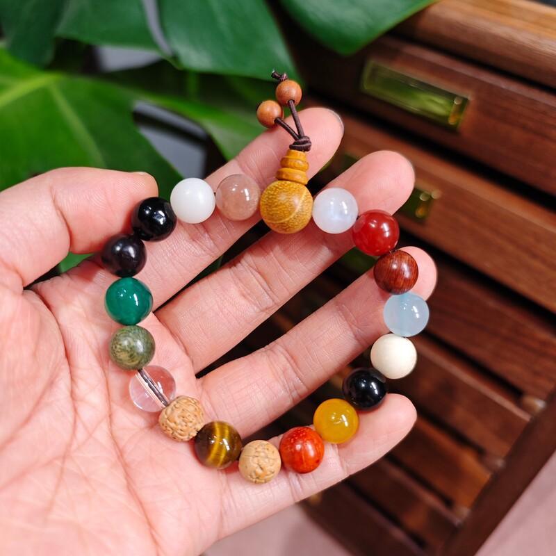 18 Bead Wooden Prayer Bracelet Handmade Buddhist Mala Meditation Spiritual Practice Unisex Retro Style