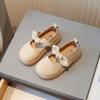 New Sweet Girls Leather Shoes Spring Autumn Solid Color Daily Day Little Girl School Shoe Kids Princess Shoes Soft Bottom G09073