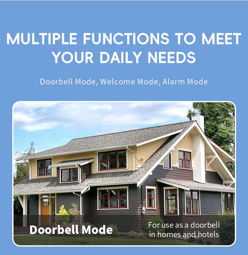 Smart Infrared Doorbell with Time Display & Motion Detection for Home Security