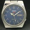 GENUINE VINTAGE SEIKO 5 AUTOMATIC 7009A JAPAN MENS BLUE DIAL WATCH a708775-1