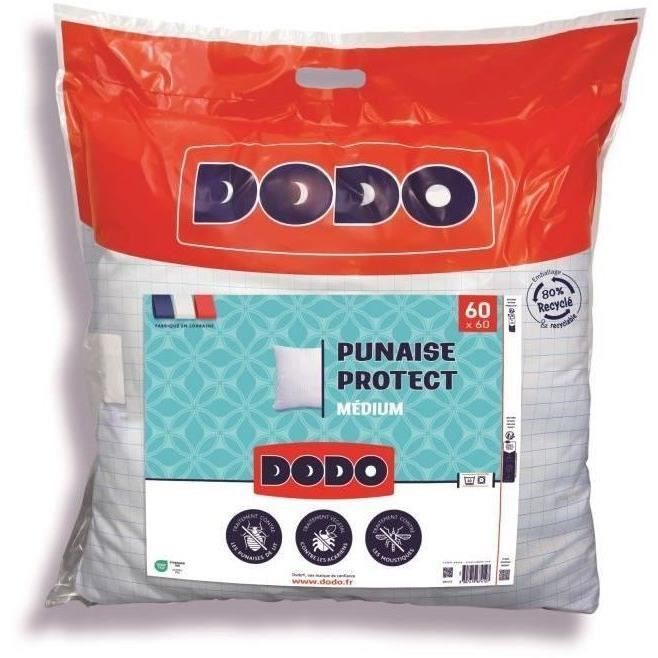 Oreiller Médium - DODO- Punaise Protect - 60 x 60 cm - Blanc