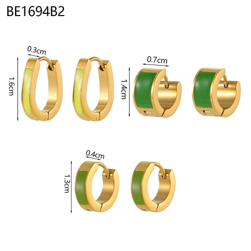 CARLIDANA Premium Ins Style 18K Gold Plated Mini Hoop Earrings Non-fading Stainless Steel Enamel Earrings For Ladies Women