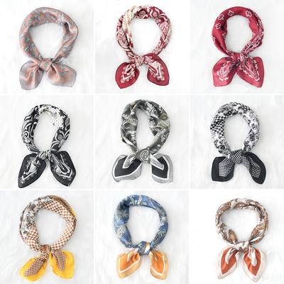 70 * 70Cm Niche Simple Cashew Flower Simulation Silk Scarf Versatile Fashion Small Scarf Square Scarf