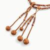 Wonderful Lotus Soka Gakkai Prayer Beads, Unisex Shaku 0 Karin Wood, 108 Formal Beads with Pouch, Bonten Tassel, Brown