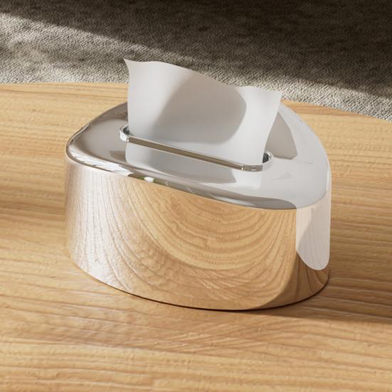 Yousheng Tissue Box Cover Rounded Corners Tissue Box Holder Spring Support Tissue Dispenser for Home Living Room Bedroom Office Use