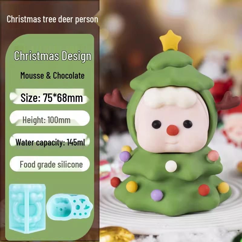 Silicone Christmas Sleigh Mold: Food-Grade Chocolate Shells for Fun Festive Cake and Mousse Decorations