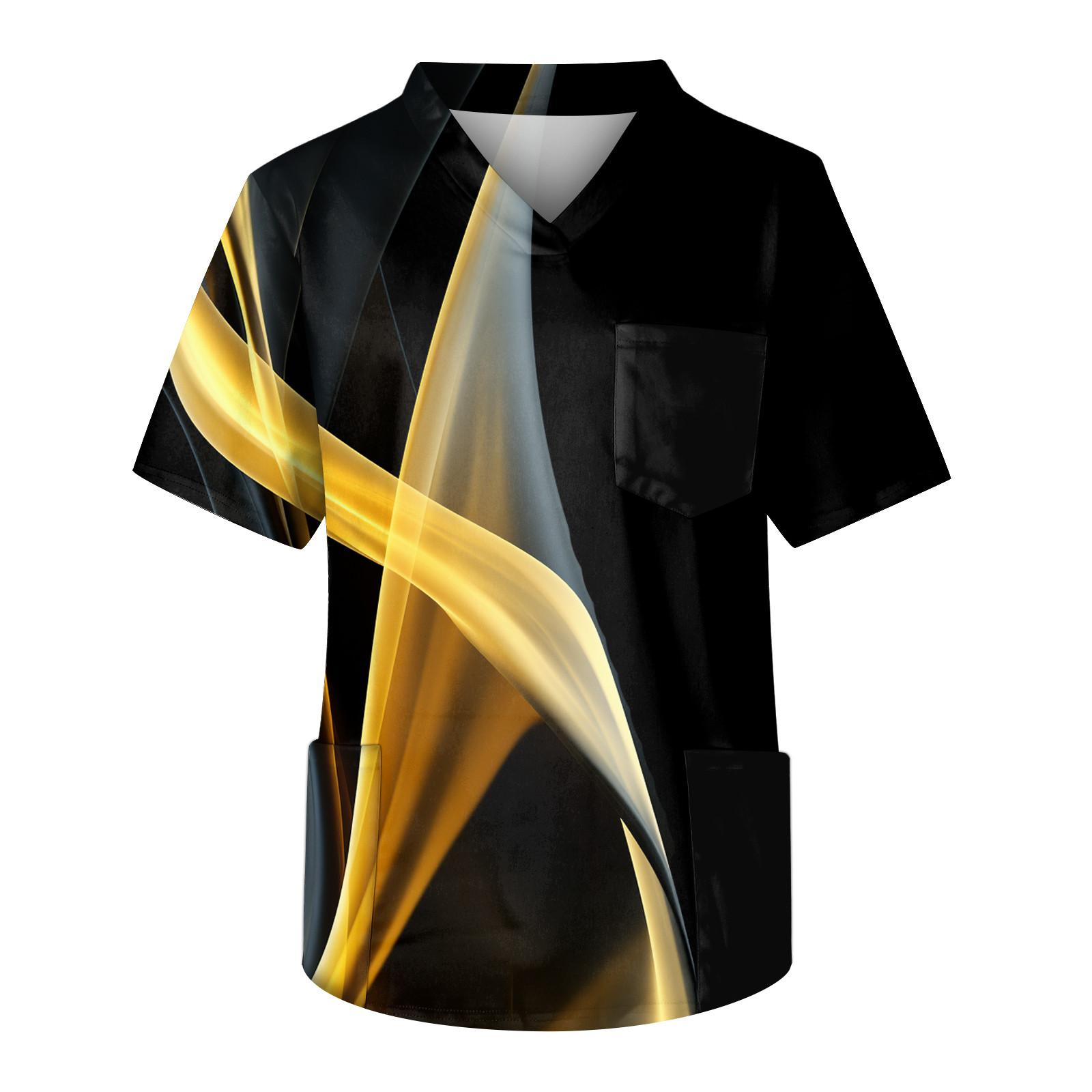 Мужской топ с коротким рукавом и V-образным вырезом с принтом нагрудного кармана L чёрный 1534₽