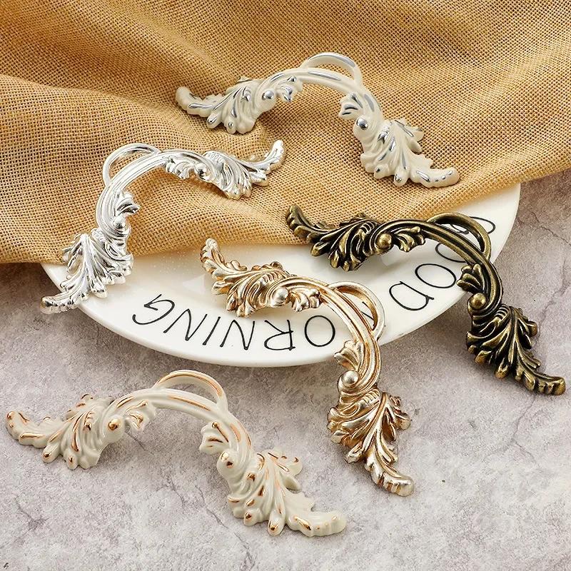 Zinc Alloy Rural Ivory White Cabinet Door Drawer Handle Cabinet Door Closet Kitchen Handle Wardrobe Door Furniture Handle