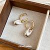 Irregular metal pleated water drop pendant ear buckle casual simple fashion temperament earrings light luxury high-end earrings