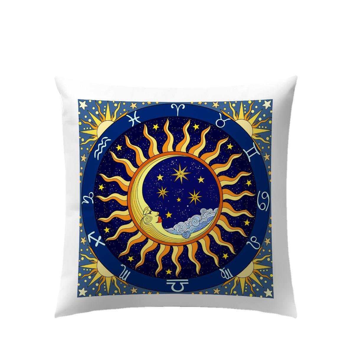 

45x45 см винтажные Чехлы для подушек с принтом Солнца и Луны, Бог наволочка, чехол для подушки Sun Yoga, домашний декор, наволочка для дивана в гостиной 40x40cm