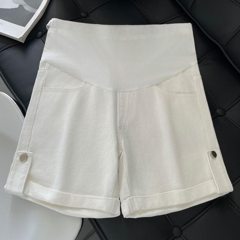 Women s Summer Maternity Wide-Leg Denim Shorts - Trendy, Lightweight, High-Waisted, Versatile Casual Wear M
