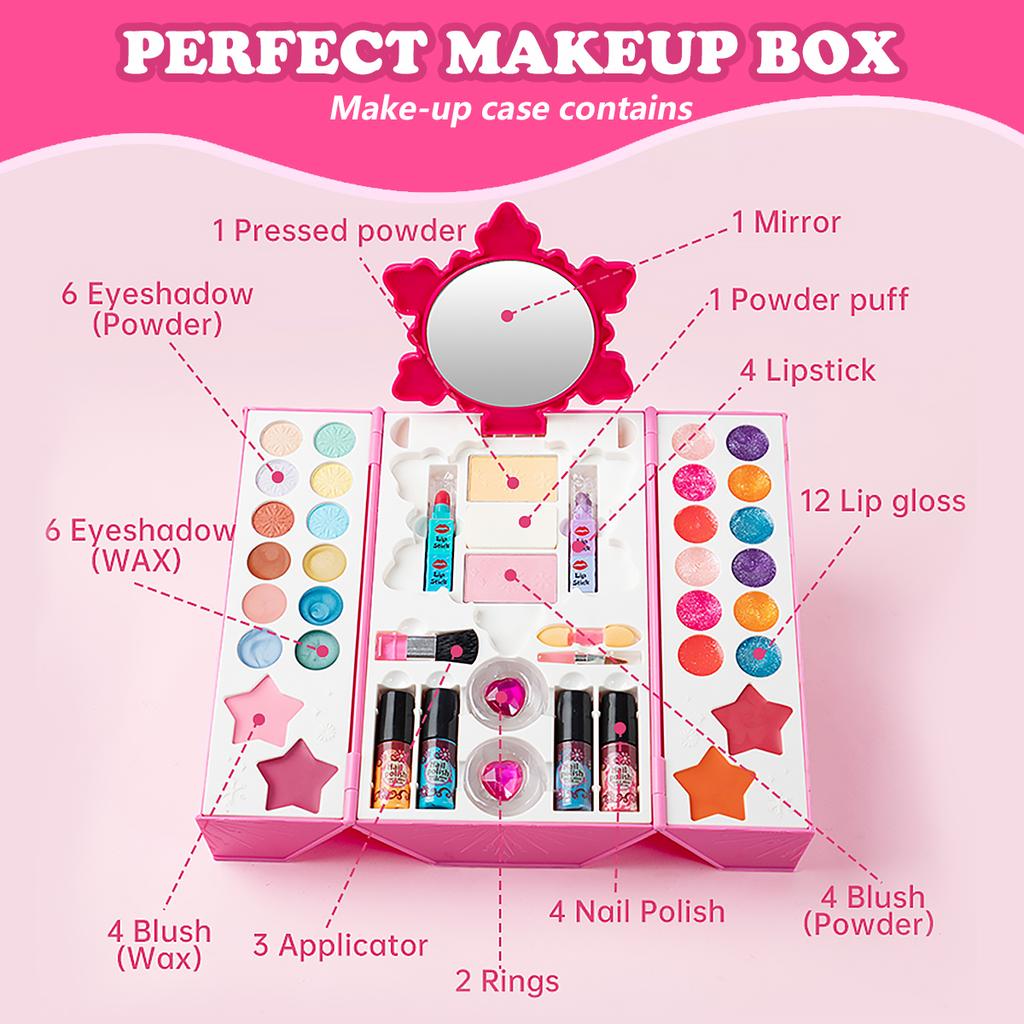 Children'S Water-Soluble Makeup Set Safe, Non-Toxic, Washable, Rich Eye Shadow, Lip Gloss, Family Toy