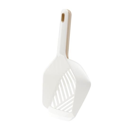 Cat Litter Scoop with Storage Base Long Handle Non-stick Slotted Litter Scooper Portable Poop Sifting