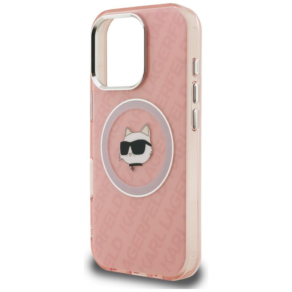 Karl Lagerfeld IML Choupette Head Logo MagSafe Case for iPhone 16 Pro Pink