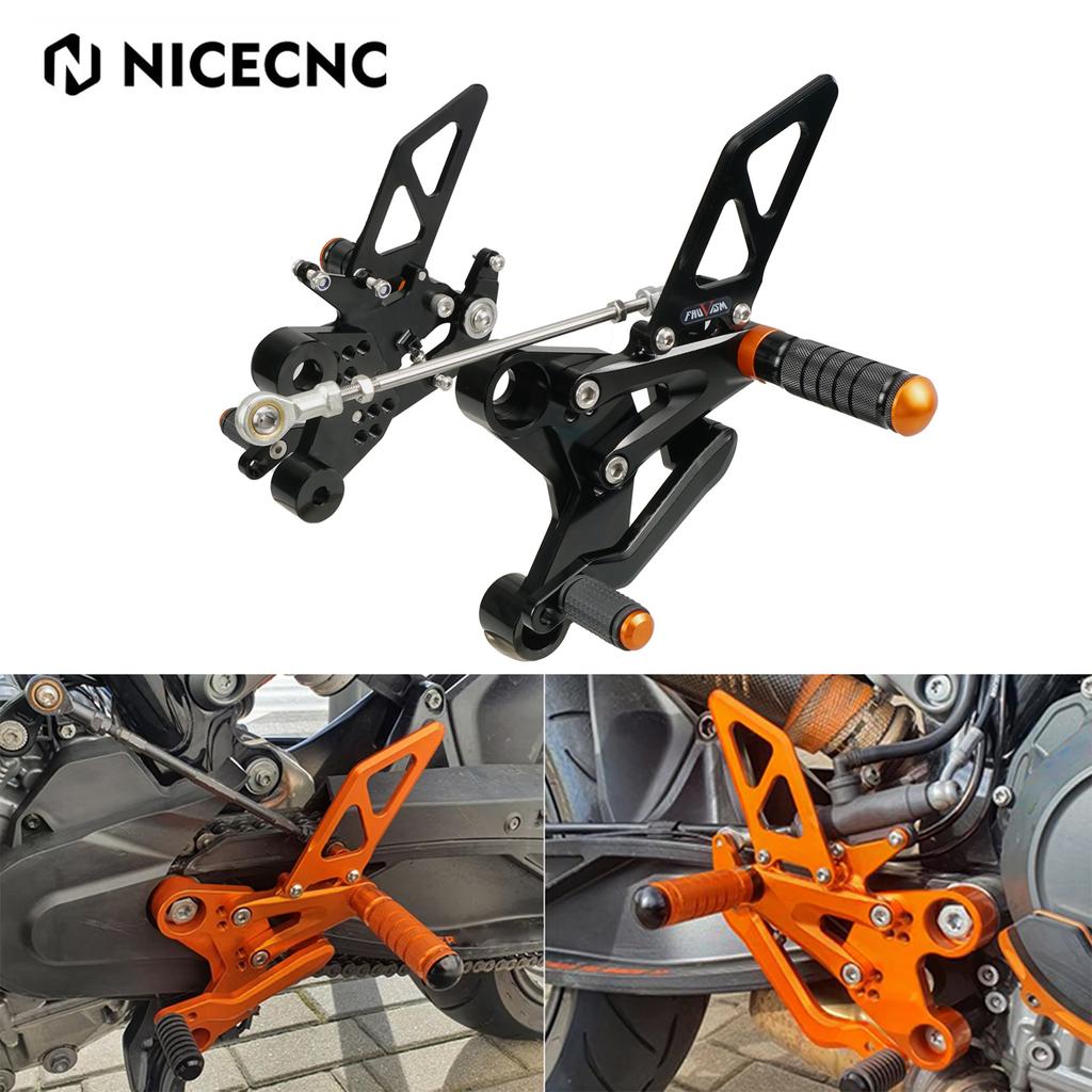 NICECNC Motorcycle Adjustable Rearsets Foot Pegs Pedal Footrest Sets For KTM 790 Duke 2018-2025 890 Duke 2020-2025 2024 2023