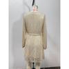 Women Sequins Round Neck Long Sleeve Casual Commute Bodycon Mini Dress