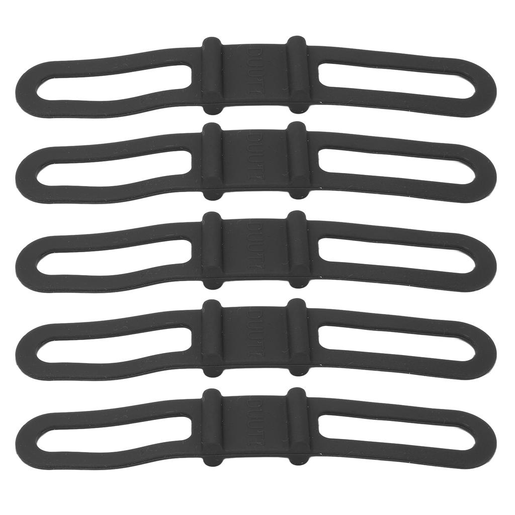 DUUTI 5pcs Bike Silicone Band Cycling Flashlight Handlebar Mount Holder Multipurpose Bicycle Straps for RidingBlack