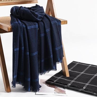 Autumn New Japanese and Korean Style Plaid Scarf  Fashionable Commuter Men and Women Short Beard Shawl  Neck Protector and Scarf
