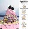 1pc Hello Kitty and Friends Adventure In the Pink Car Blanket, Soft Throw for Home Decor, Gift Idea for Family and Friend, Seasonal Use Blanket, Livin
