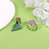 4 Styles Cartoon Dome Hat Dinosaur Design Enamel Brooches Cuite Animal Gentleman Pins For Backpack Bag Hat Jewelry Decoration