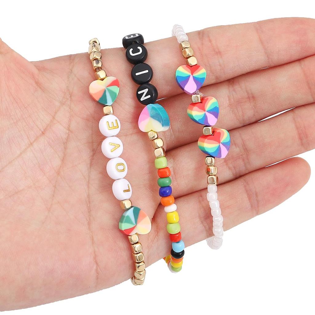 30 Τεμάχια 9*10mm Μίξη Χρωμάτων Καρδιά Αγάπης Χαλαρές Χάντρες Χάντρες Πολυμερούς Πηλού Για Κατασκευή Κοσμημάτων DIY Βραχιόλι Κολιέ Σκουλαρίκια