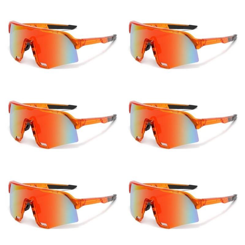 6PCS The Trend of Korean Square Large-face Sunglasses Men's Cycling Sunglasses and Women's Outdoor Sports Cycling Glasses