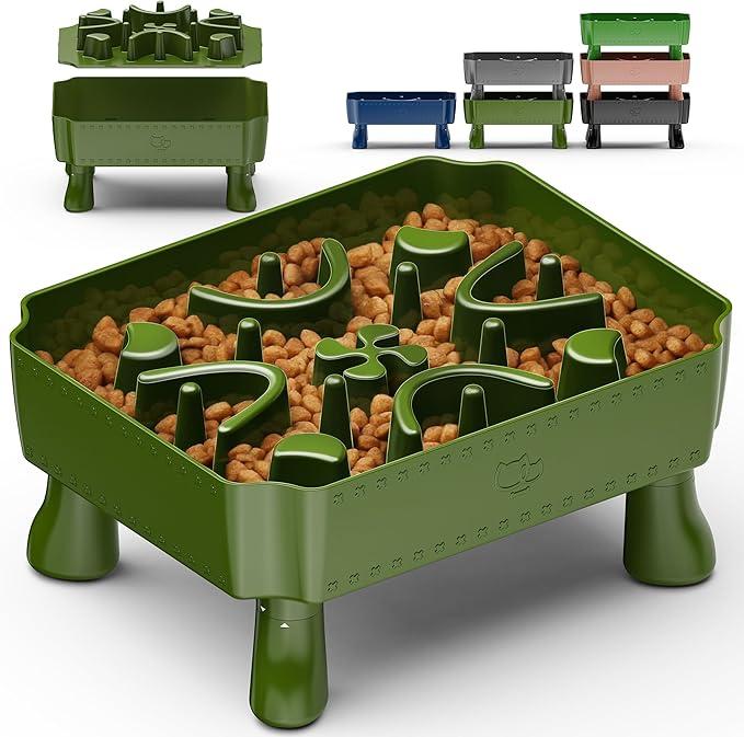 Cuenco para Perro de Alimentación Lenta 2 en 1 - Laberinto Antiahogo, 2-6 Tazas para Perros Pequeños/Medianos