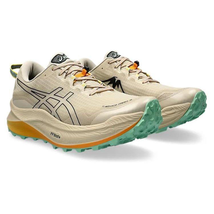 Asics Trabuco Max 3 Cream Orange Men Sneakers Feather-Grey Black 1011B800-020