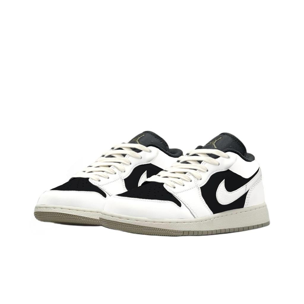 Jordan Air Jordan 1 Oreo Leather Abrasion Resistant Low top Vintage Basketball Shoes Unisex Black White 553558-092(Team1119-)