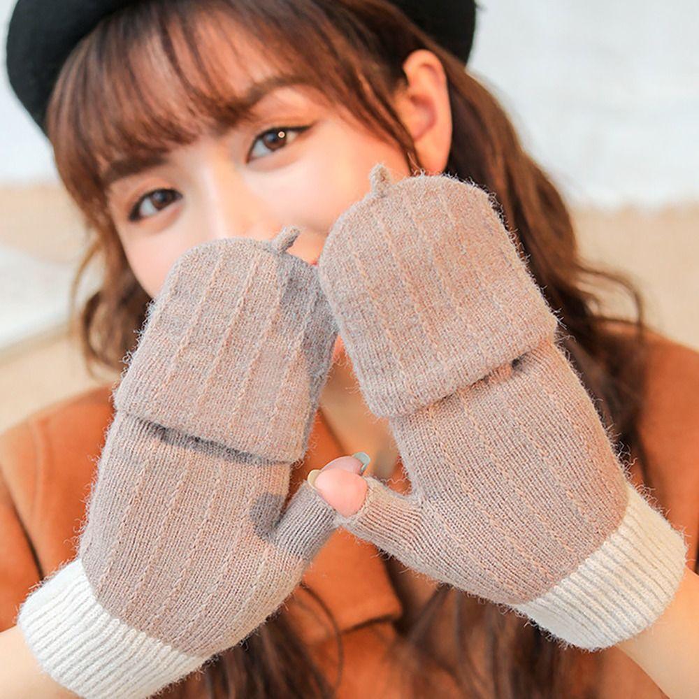 Screen Touchable Winter Gloves Knitted Wool Glove Bracers Casual Hand Warmer  for Woman Winter Warm