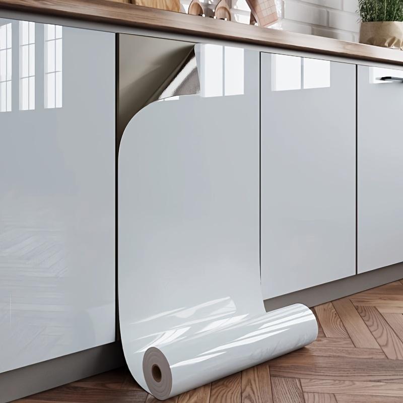 Self-Adhesive PVC Cabinet Film Waterproof Kitchen Cabinet Cover Removable Peel Stick Protective Coating for Cabinet Door Renovation