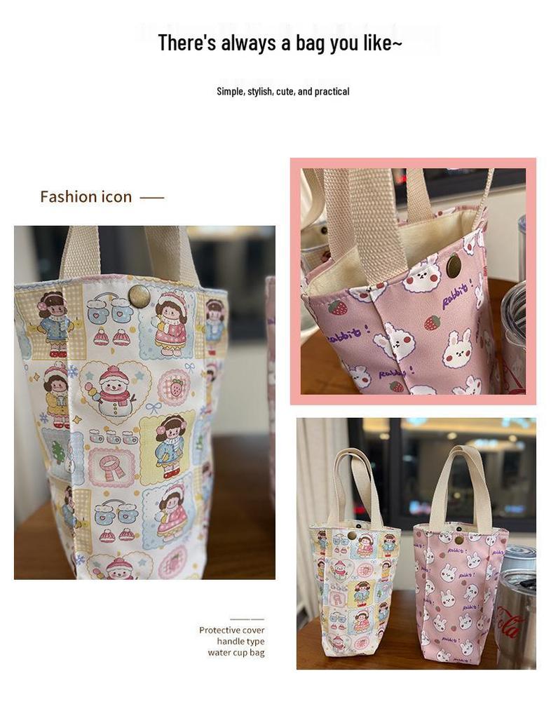 Cross-border Cartoon Canvas Bag - 3D Design, Waterproof, Thickened for Bottles & Umbrella