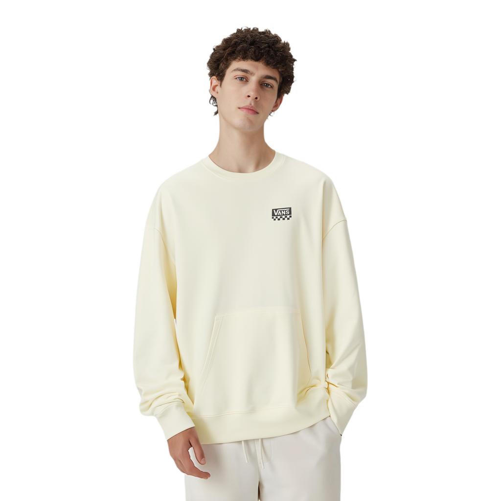 Vans Einfacher Vielseitiger Logo Langarm Pullover American Vintage Sweatshirt Unisex Sweatshirt Elfenbein VN00090V3KS